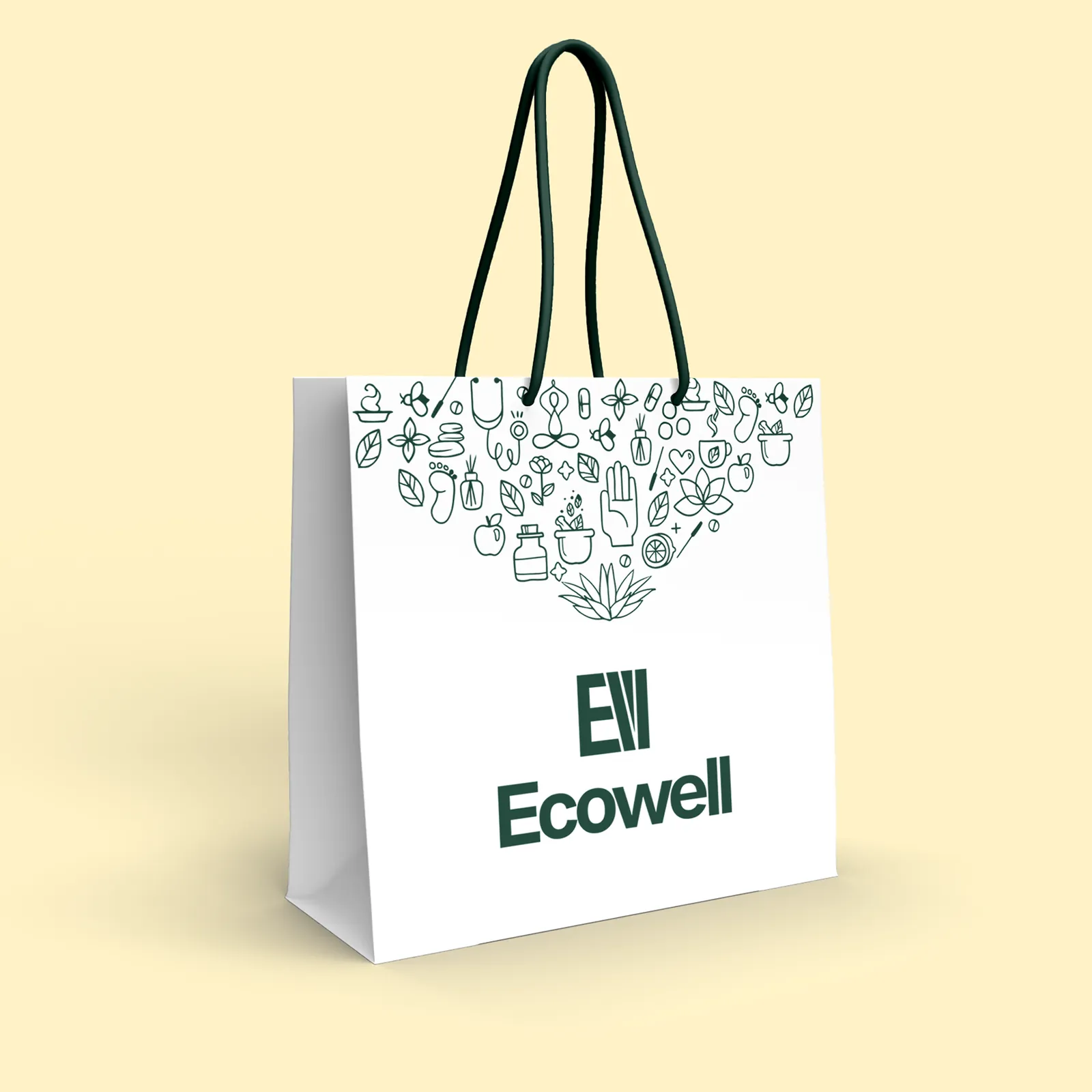Ecowell Botanical Iconography Retail Paper Bag